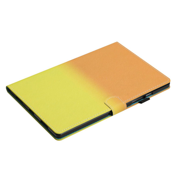 For iPad Pro 11 2018 / Air 2022/2020 Stitching Gradient Leatherette Tablet Case(Orange Yellow)