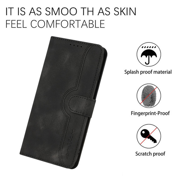 Heart Pattern Skin Feel Leather Phone Case For Realme C15/C12/Narzo 20/7i Global/Narzo 30A/C25/C25s(Black)