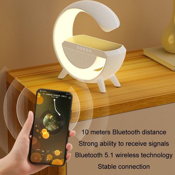 DH001 Smart Wireless Charging Ambient Light Bluetooth Speaker(White)