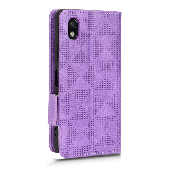 For Sony Xperia Ace III Symmetrical Triangle Leatherette Phone Case(Purple)