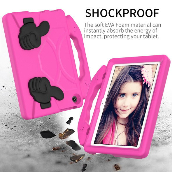 For Lenovo Tab M10 3rd Gen 10.1 TB-328 Thumb Bracket EVA Shockproof Tablet Case(Rose Red)