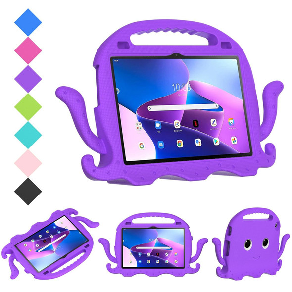 For Lenovo Tab M10 3rd Gen 10.1 TB-328 Octopus Style EVA Hard PC Shockproof Tablet Case with Strap(Purple)