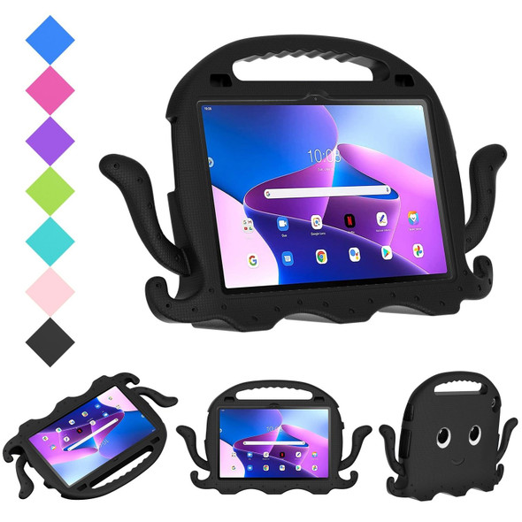 For Lenovo Tab M10 3rd Gen 10.1 TB-328 Octopus Style EVA Hard PC Shockproof Tablet Case with Strap(Black)