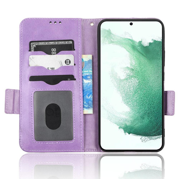 For Samsung Galaxy S21+ 5G Symmetrical Triangle Leatherette Phone Case(Purple)