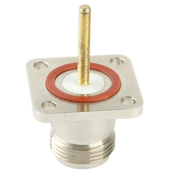 Coaxial RF N Female Adapter with Square Plate(Silver)