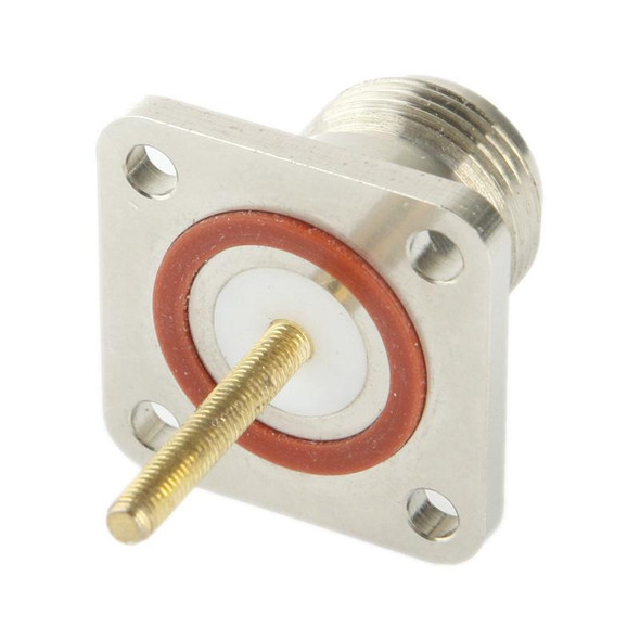 Coaxial RF N Female Adapter with Square Plate(Silver)