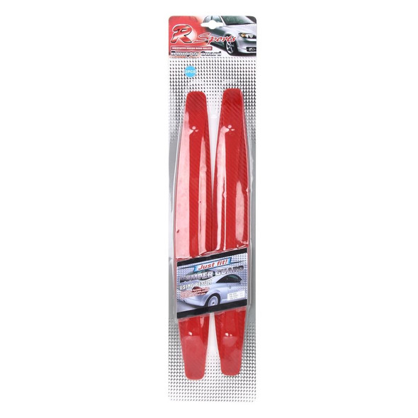 2 PCS Universal Car Body Carbon Fiber Bumper Guard Protector Sticker/Car Crash Bar Bumper Strips /Car Crash Strips/Anti-rub Strips/Anti-rub Bar(Red)