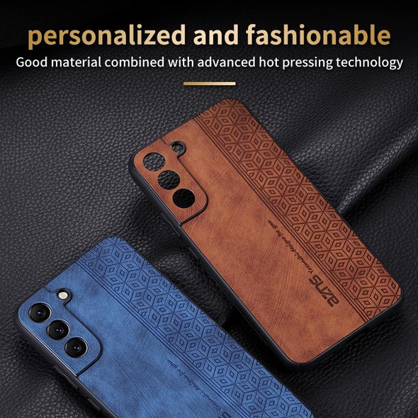 For Samsung Galaxy S21 FE 5G AZNS 3D Embossed Skin Feel Phone Case(Dark Green)