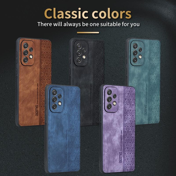 For Samsung Galaxy A52 5G AZNS 3D Embossed Skin Feel Phone Case(Purple)