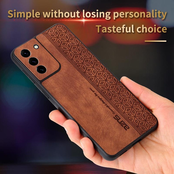 For Samsung Galaxy S21 5G AZNS 3D Embossed Skin Feel Phone Case(Brown)