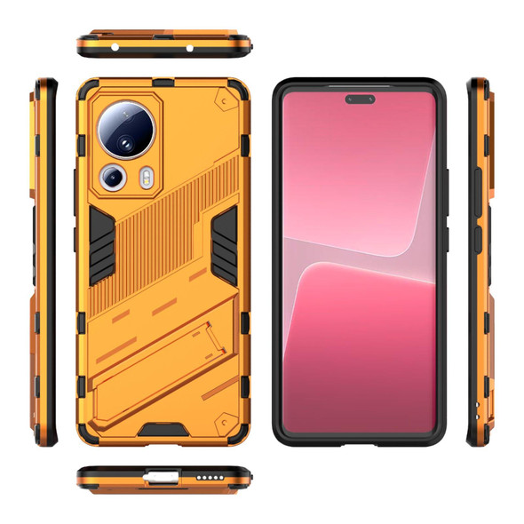 For Xiaomi 13 Lite Punk Armor 2 in 1 PC + TPU Shockproof Phone Case with Holder(Orange)