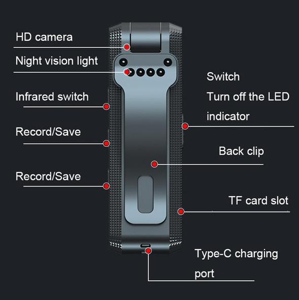 C2+128GB HD Smart Noise Reduction 1080P Rotating Camera Anti-shake Meeting Recorder
