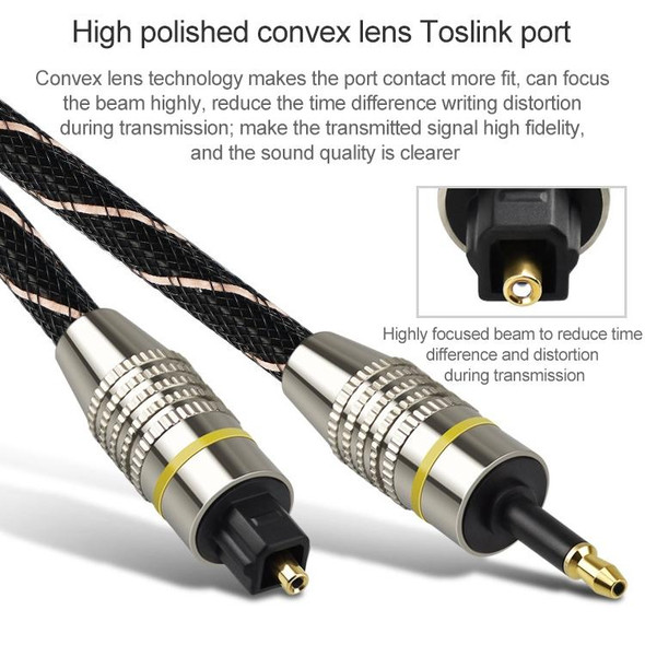 3m EMK OD6.0mm Square Port to Round Port Set-top Box Digital Audio Optical Fiber Connecting Cable