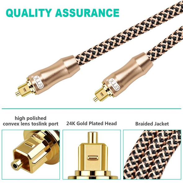 10m EMK OD6.0mm Gold-plated TV Digital Audio Optical Fiber Connecting Cable