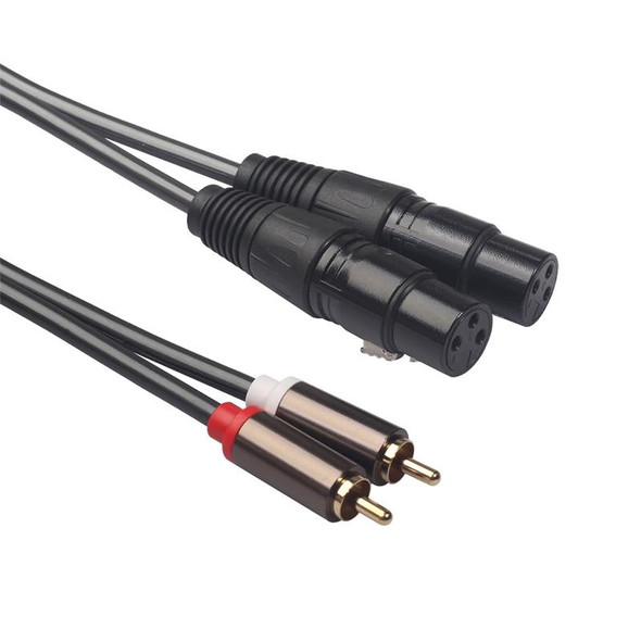 366120-15 2 RCA Male to 2 XLR 3 Pin Female Audio Cable, Length: 1.5m