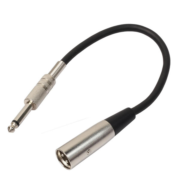 30cm XLR 3-Pin Male to 1/4 inch (6.35mm) XLR Female Plug Stereo Microphone Audio Cord Cable