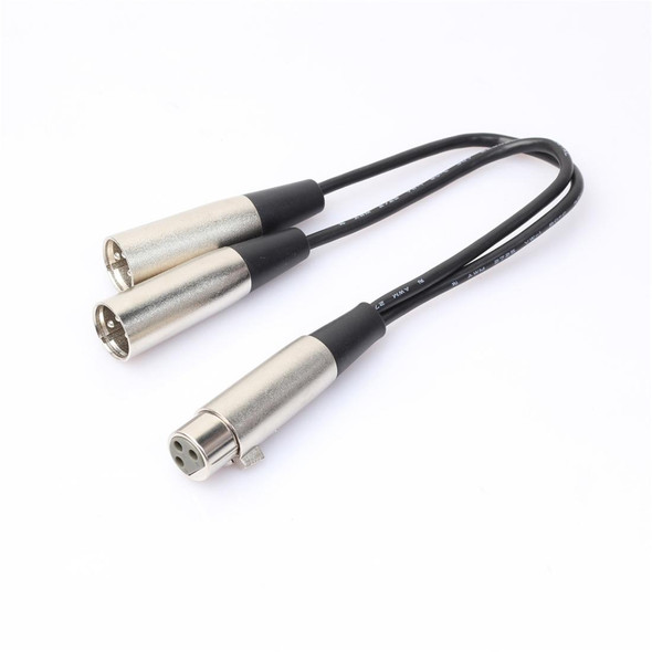 30cm Metal Head 3 Pin XLR CANNON 1 Female to 2 Male Audio Connector Adapter Cable for Microphone / Audio Equipment
