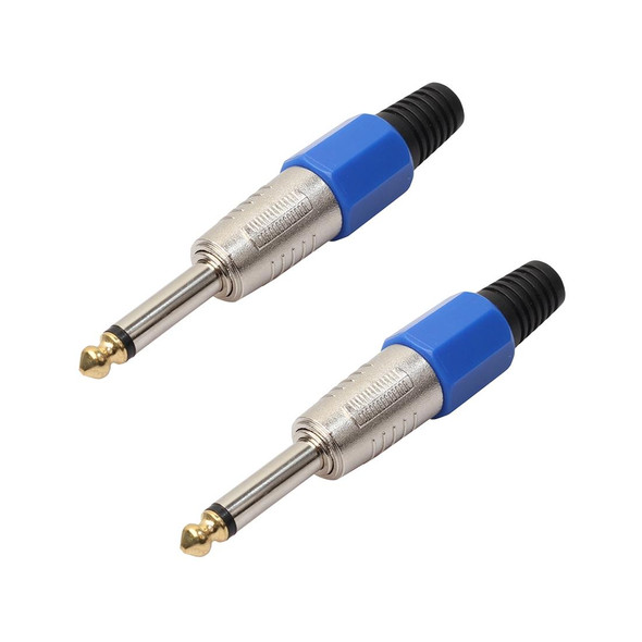 2 PCS 6.35 Gold-plating Mono Microphone Audio Plug