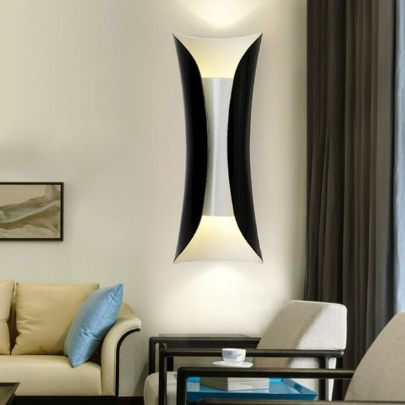 E27 LED Living Room Background Hotel Villa Corridor Bedroom Bedside Wall Lamp Large(Inside White Outside Black)