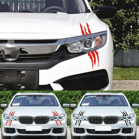 2 PCS Reflective Car Sticker Monster Scratch Stripe Claw Marks Car Auto Headlight Decoration Vinyl Decal Car Stickers, Size:40X12cm (Blue)