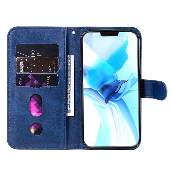 iPhone 12 mini Pro Fashion Calf Texture Zipper Horizontal Flip Leather Case with Stand & Card Slots & Wallet Function(Blue)