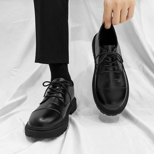 ENLEN&BENNA YC8865 Casual Leatherette Shoes Men Thick Bottom Increase Simple Shoes, Size: 39(Black)