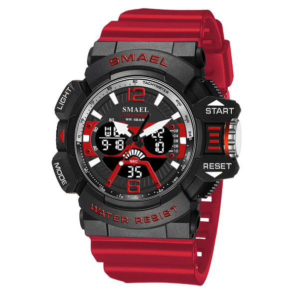 SMAEL 8065 Waterproof Sports Multifunctional Luminous Watch Men(Red)