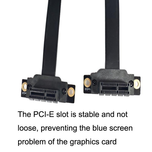 PCI-E 3.0 1X 180-degree Graphics Card Wireless Network Card Adapter Block Extension Cable, Length: 25cm