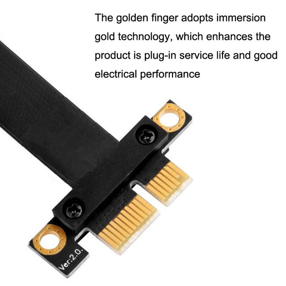 PCI-E 3.0 1X 180-degree Graphics Card Wireless Network Card Adapter Block Extension Cable, Length: 20cm