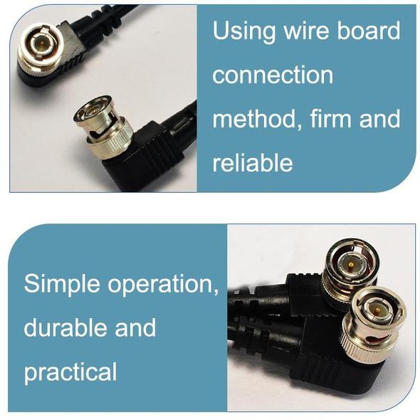 BNC Male to Male Elbow Audio and Video Cable Coaxial Cable, Length: 2m