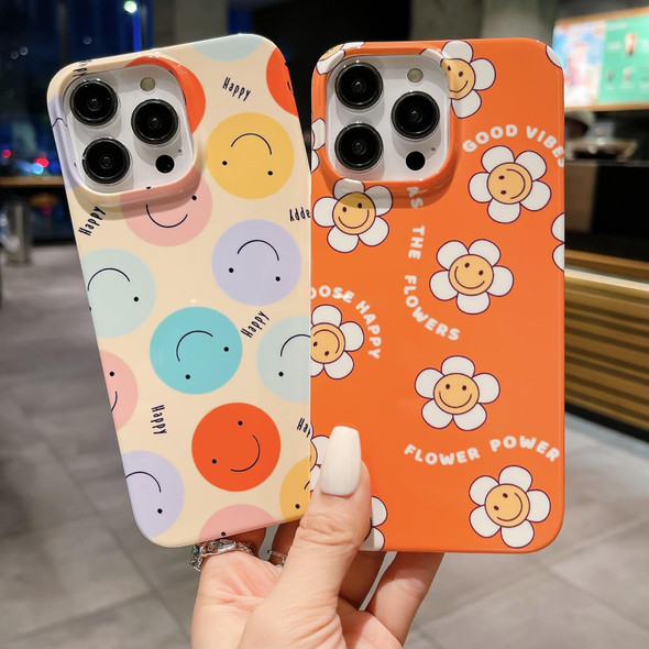 For iPhone 14 Pattern PC Shockproof Protective Phone Case(Colorful Smile)