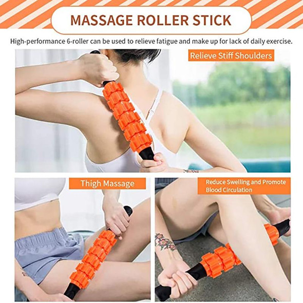 3pcs/set Crescent Hollow Foam Roller Yoga Column Set Fitness Muscle Relaxation Massager Set(33cm Purple)