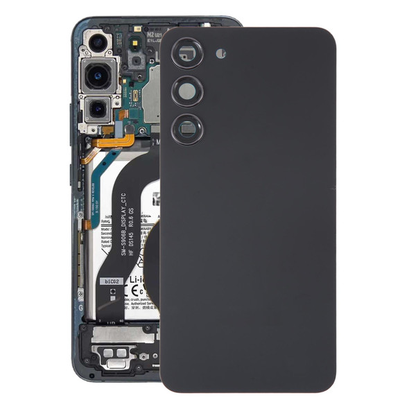 For Samsung Galaxy S23+ SM-S916B OEM Glass Battery Back Cover with Camera Lens Cover(Black)