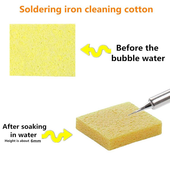 50pcs High Temperature Resistant Soldering Iron Cleaning Cotton Wood Pulp Sponge,Spec: Thin Round 5.1cm