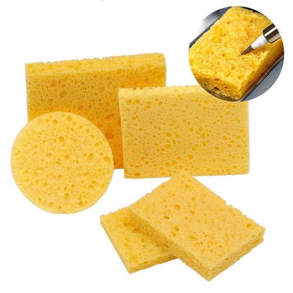 50pcs High Temperature Resistant Soldering Iron Cleaning Cotton Wood Pulp Sponge,Spec: Thin Rectangular 3.5x5cm