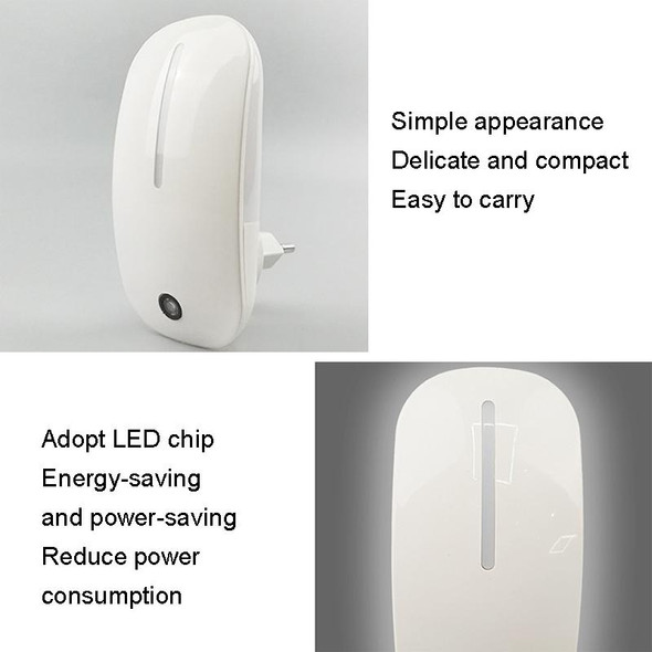 A66 Mouse Type LED Intelligent Light Control Night Light, Plug:UK Plug(Yellow)