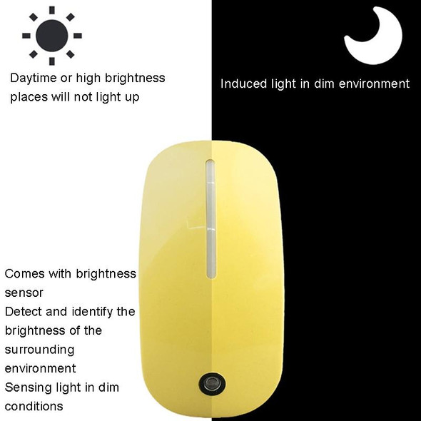 A66 Mouse Type LED Intelligent Light Control Night Light, Plug:AU Plug(Yellow)