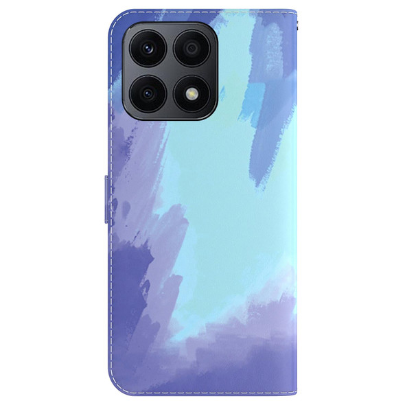 For Honor X8a Watercolor Pattern Flip Leatherette Phone Case(Winter Snow)