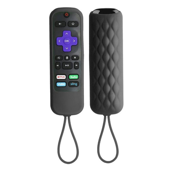 For TCL Roku 3600R/3900/Voice RCAL7R 2pcs Remote Control Silicone Case(Black)