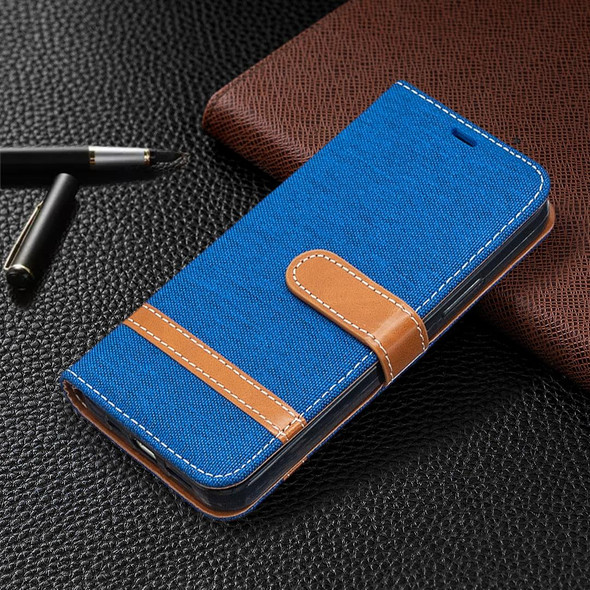 iPhone 12 / 12 Pro Color Matching Denim Texture Horizontal Flip Leather Case with Holder & Card Slots & Wallet & Lanyard(Royal Blue)