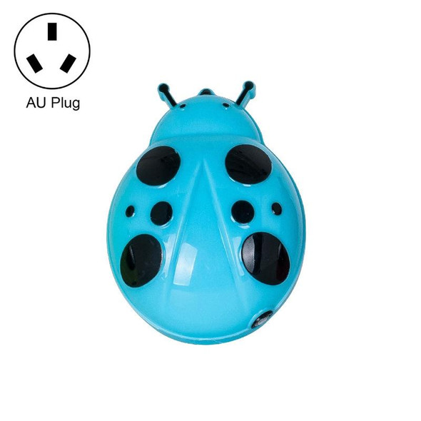 A62 Beetle Shape LED Night Light Plug-in Intelligent Light Control Sensor Light, Plug:AU Plug(Blue)