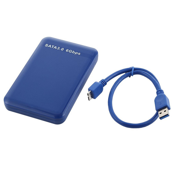 2.5 inch HDD Enclosure 6Gbps SATA 3.0 to USB 3.0 Hard Disk Drive Box External Case(Blue)