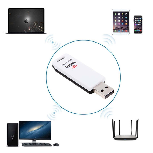 2.4GHz / 5GHz Dual-Band Support 802.11ac USB WiFi Wireless Adapter