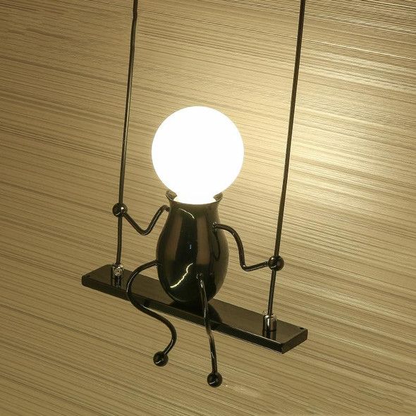 E27 LED Personality Creative Retro Wrought Iron Villain Wall Lamp without Bulb(White)