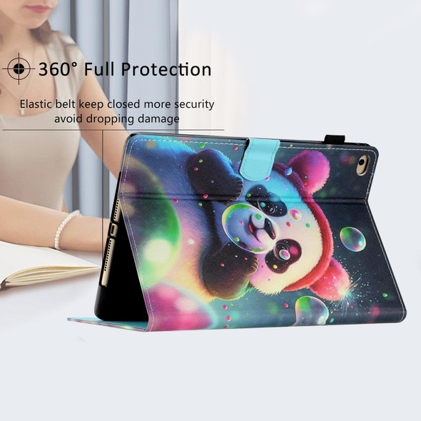 For iPad 9.7 2017&2018/Air 2/Air Coloured Drawing Stitching Smart Leatherette Tablet Case(Panda)