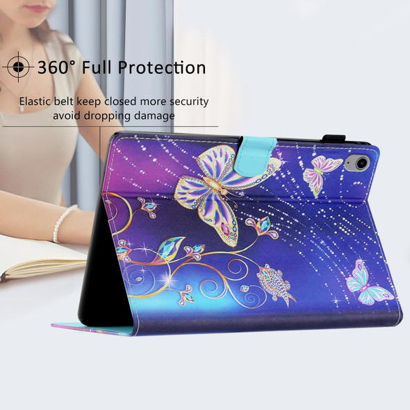 For iPad mini 6 Coloured Drawing Stitching Smart Leatherette Tablet Case(Butterfly)
