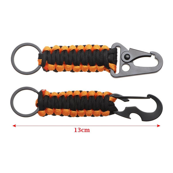 2pcs Outdoor Climbing Eagle Beak Buckle Umbrella Rope Hand-Woven Key Hanging Buckle(Army Green Camouflage)