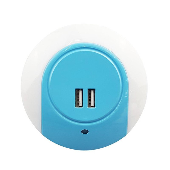 A78B LED Night Light With USB Port Intelligent Light Control Sensor Light, Plug:UK Plug(Blue)