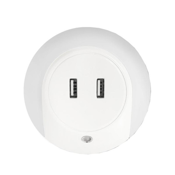 A78B LED Night Light With USB Port Intelligent Light Control Sensor Light, Plug:UK Plug(White)