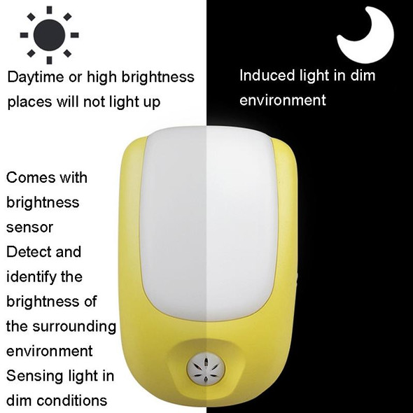 A72 Intelligent LED Sensor Night Light, Plug:EU Plug(Yellow)